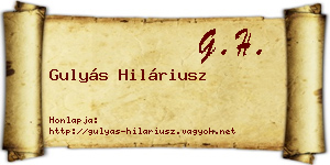 Gulyás Hiláriusz névjegykártya