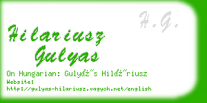hilariusz gulyas business card
